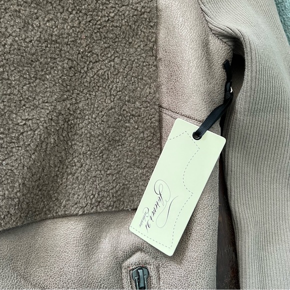 Forever 21 Brown Fleece Moto Wrap Jacket NWT M - Picture 6 of 6